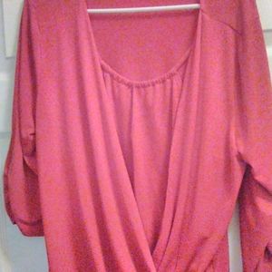 Ladies Red 3/4 Sleeve Top (XL)